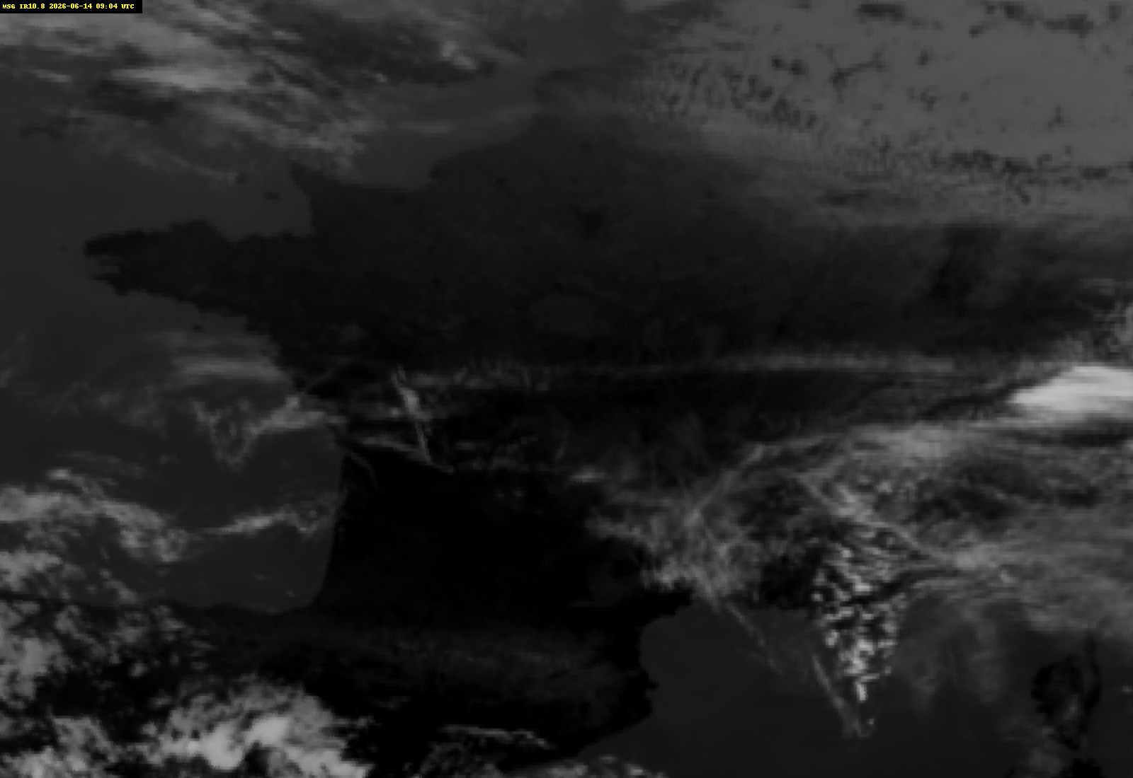 Dernière image satellite infrarouge de la France