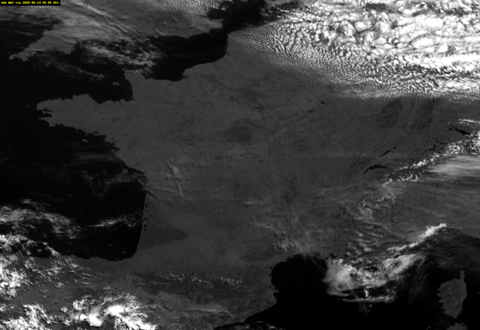 Dernière image satellite visible de la France