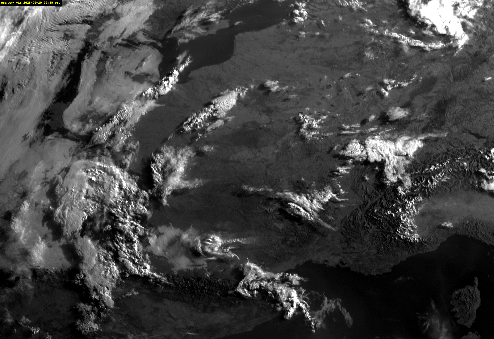 Dernière image satellite visible de la France