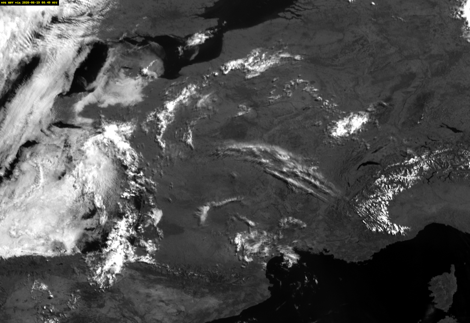 Dernière image satellite visible de la France